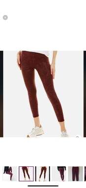 Sweaty Betty All Day Full Length Leggings Embossed Floral Plum Red